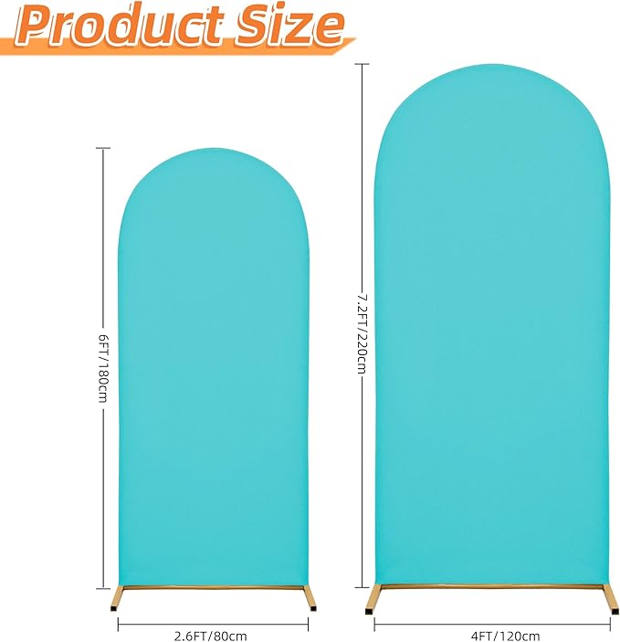 Arch Covers,Arch Backdrop Stand Fitted Cover for Wedding Birthday Party Ceremony Banquet Decoration(7.2FT&6FT,Sky Blue,Cover Only)