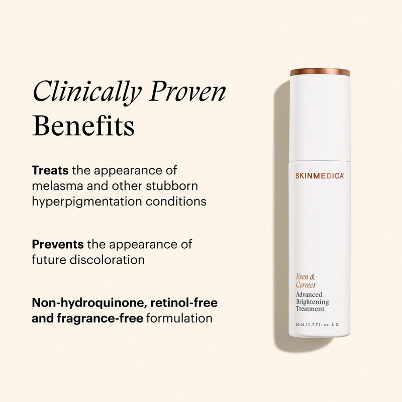 SkinMedica Even & Correct Advanced Brightening Treatment Face Serum (NEW PACKAGING), Addresses the Appearance of Dark Spots, Hyperpigmentation & Melasma for Aging Skin,1.7 Fl Oz