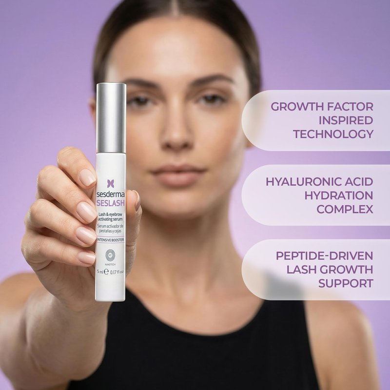 Sesderma SESLASH Eyelash & Brow Enhancing Serum, Transform Your Lashes with This Effective Eyelash Serum & Brow Serum for Beautiful Lashes & Defined Brows, 0.17 fl oz