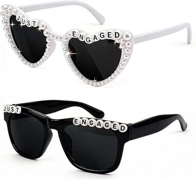 Just Engaged Sunglasses, Engagement Party Favors, Just Engaged Decorations, Engagement Gifts for Women, Bride and Groom Sunglasses for Wedding Accessories, Wedding Essentials