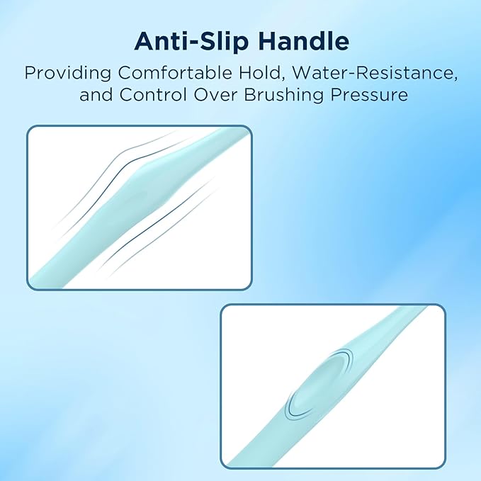 End Tuft Toothbrush with Covers, Small Head for Hard-to-Reach Areas, Orthodontic Toothbrush for Braces, Soft Bristles for Adults, Individually Wrapped, 6-Pack