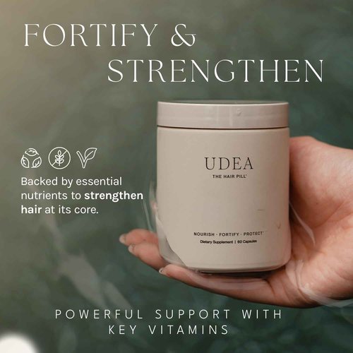 UDEA Wellness, The Hair Pill | Daily Hair Supplement for Strength & Revitalization, Pure Formula, Non-GMO, Gluten Free & Vegan Hair Vitamins for Women & Men | 60 Capsules