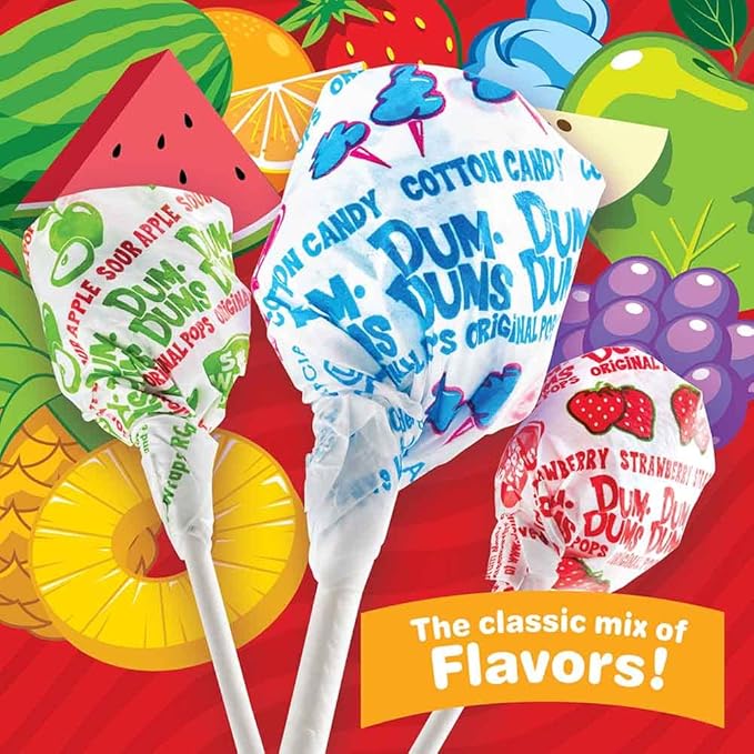 Dum Dums Original Mix 600 Count – All-Time Classic Flavors – Lollipops Bulk, Bulk Suckers, Lollipops Individually Wrapped – Bulk Candy for Any Occasion