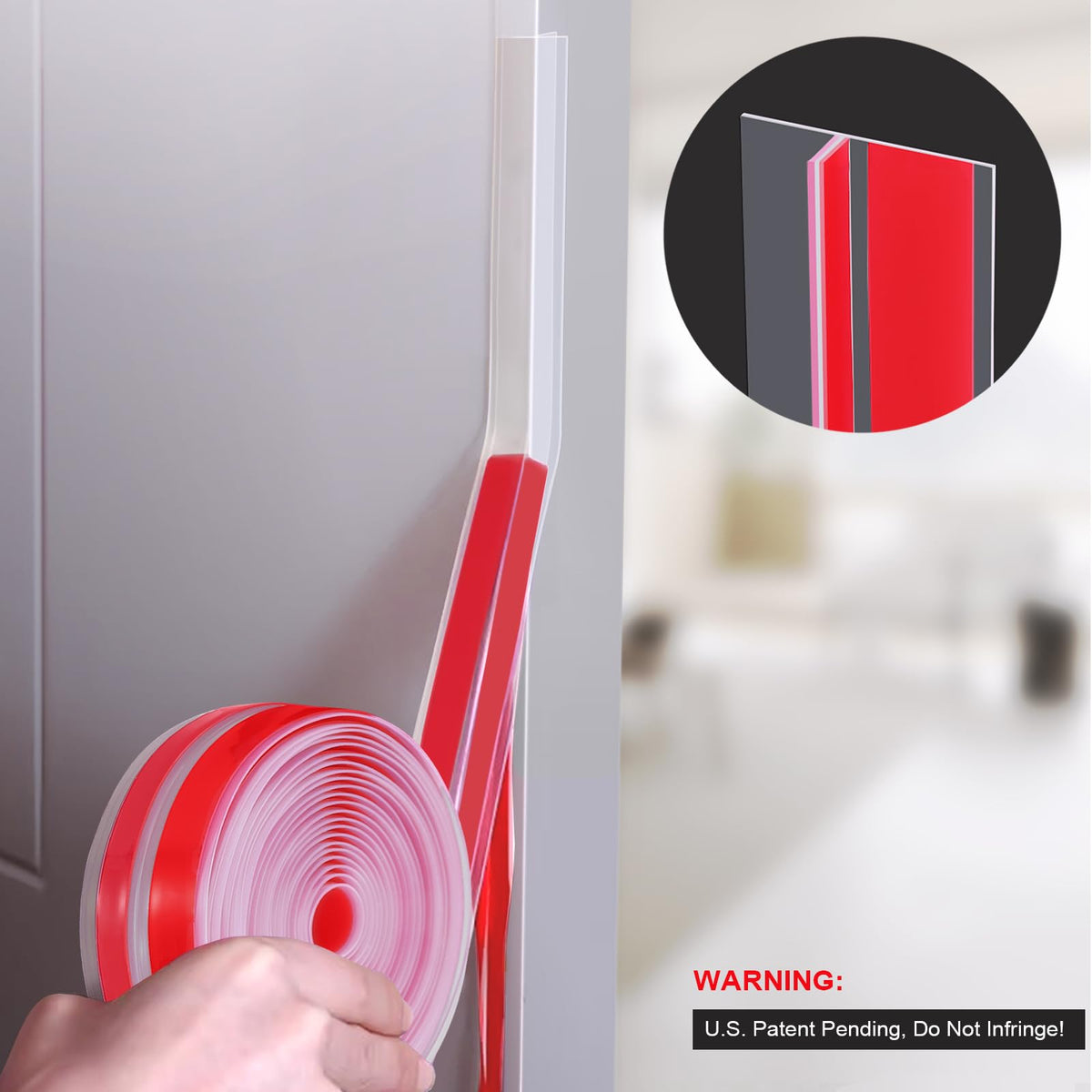 Benory 20Ft T-Shaped Silicone Weather Stripping Seal, Door Seal Tape for Doors and Windows, Blocks Cold Drafts and Reduces Noise