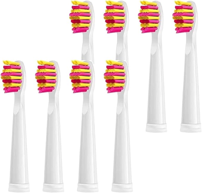 Replaceable Brush Heads Bristle Refill ，Compatibility for Seago/Fairywill Electric Toothbrush FW/SG 507/508/515/551/917/959(Red 8)