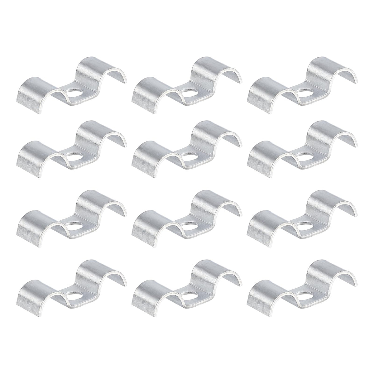 HARFINGTON 12Pcs Stainless Steel Double Line Clamp 10 mm / 3/8 inch Fuel Lines Clips M-Shape Mounting Clip for Brake Fuel Lines