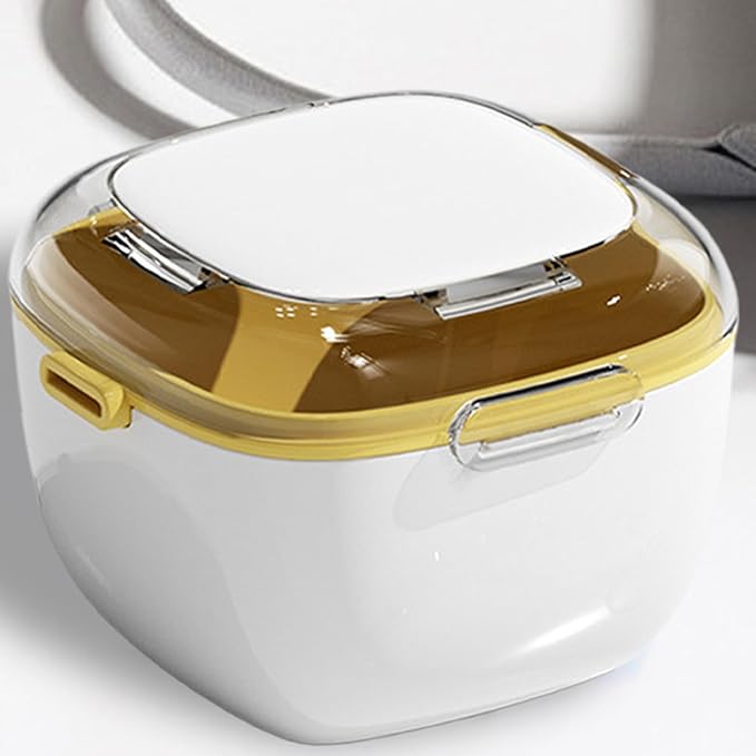 Denture Container Case - Retainer Storage Cup For Cleaning | ABS PP Material With Portable Strainer Function, Easy Access Feature, For Dentures, Mouth Guards, Jewelry
