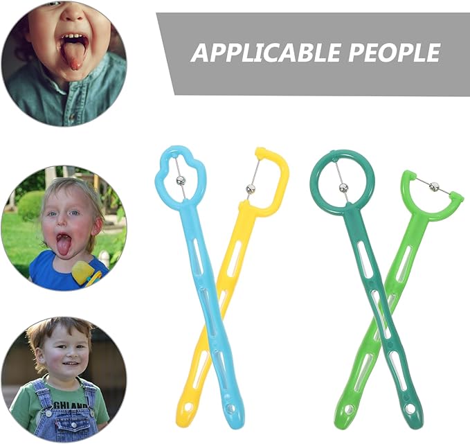 DOITOOL Oral Muscle Trainer: 4Pcs Tongue Thrust Corrector Tongue Exerciser, Kids Tongue Tip Lateralization Elevation Tools Tongue Muscle Exerciser for Kids Oral Motor