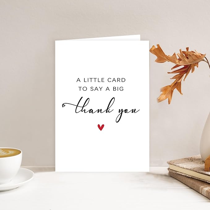 Simple Thank You Card Gifts for Men Women, Appreciation Gifts for Teacher Boss, A Little Card to Say A Big Thank You