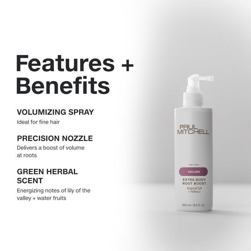 Paul Mitchell Extra-Body Root Boost Volumizing Spray, Targeted Lift, Adds Fullness, For Fine Hair, 16.9 fl oz