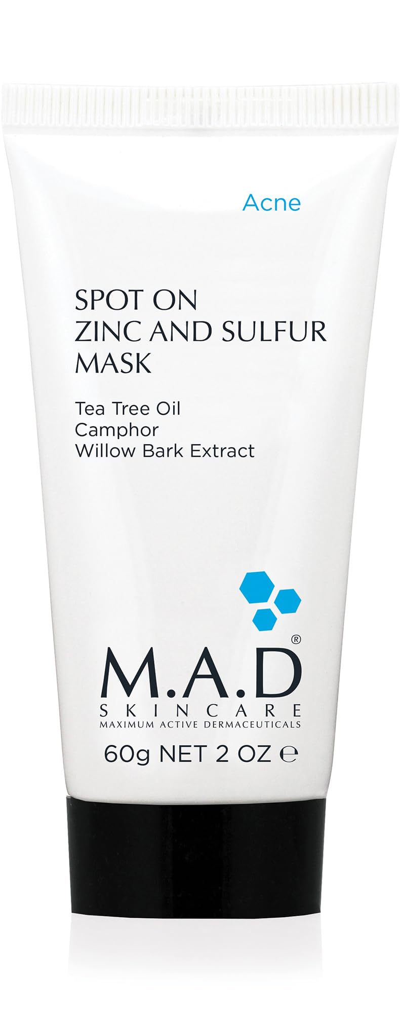 M.A.D Skincare Spot On Zinc And Sulfur Mask - For Acne Prone Skin 2 oz.