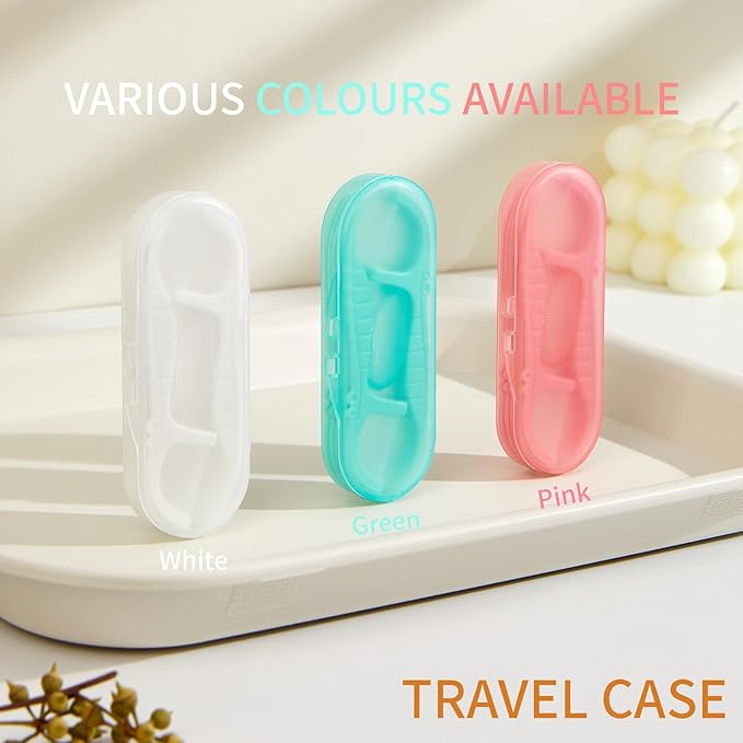 Green Dental Floss Picks Twin Line, Travel Size Toothpicks Floss Sticks Kit 85 Count with 2 Portable Flossers Case On-The-Go Oral Care