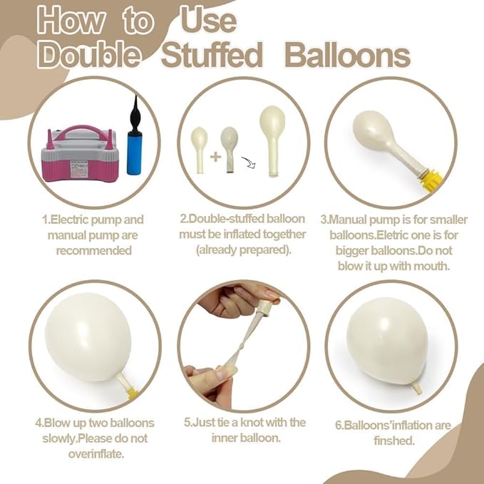 White Sand Gold Balloon Garland, Double Stuffed Pearl White Gold Cream Beige Balloons Clear Bobo Latex Balloon Arch Kit for Wedding Bridal Shower Birthday Baby Shower Gender Reveal Party Decorations