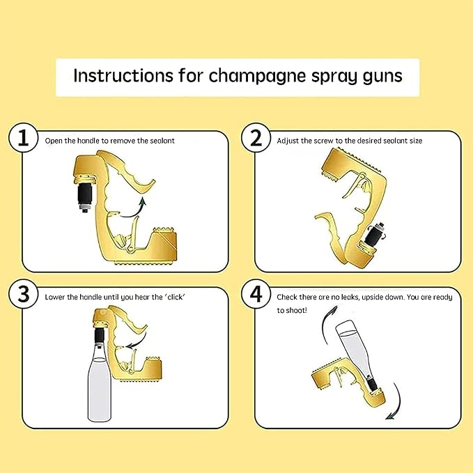 UPOFI Champagne Gun，Champagne Gun for Parties - Lightweight Plastic Sprayer with Adjustable rubber plug，Portable &Safe Beer Shooter for Birthdays, Weddings，Easy Clean & Reusable(Black)