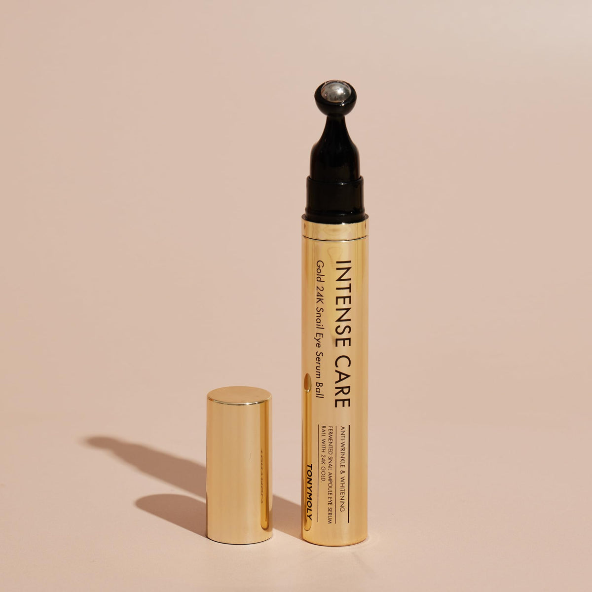 TONYMOLY Intense Care 24K Gold Snail Eye Serum 20ml – Anti-Aging Eye Treatment with Snail Mucin, Hyaluronic Acid & Peptides for Dark Circles, Puffiness, Fine Lines & Firming – 360° Roller Applicator