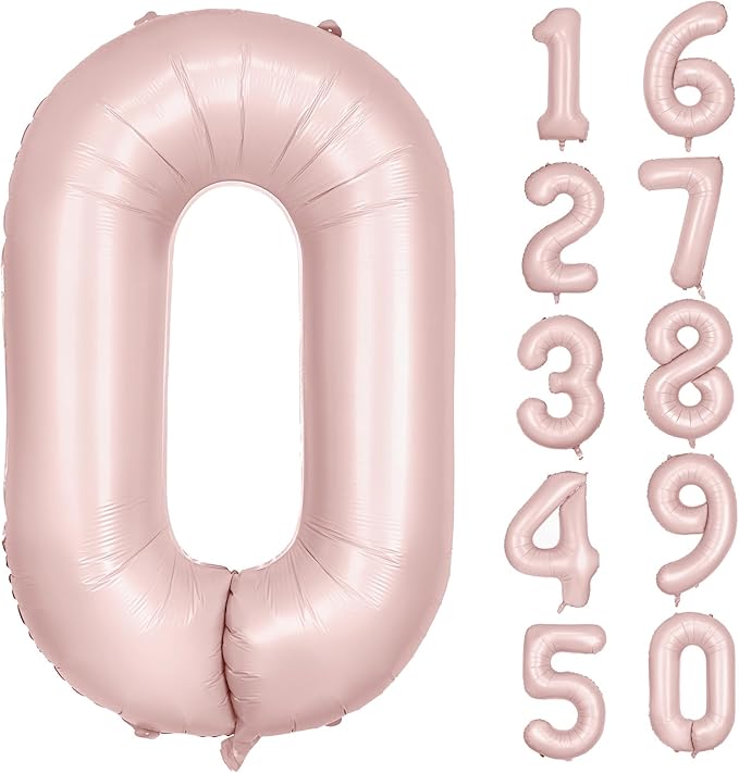 40 inch Pink Number Balloon Light Pink 0 Balloon Number 0 Balloon for Birthday Party Decorations