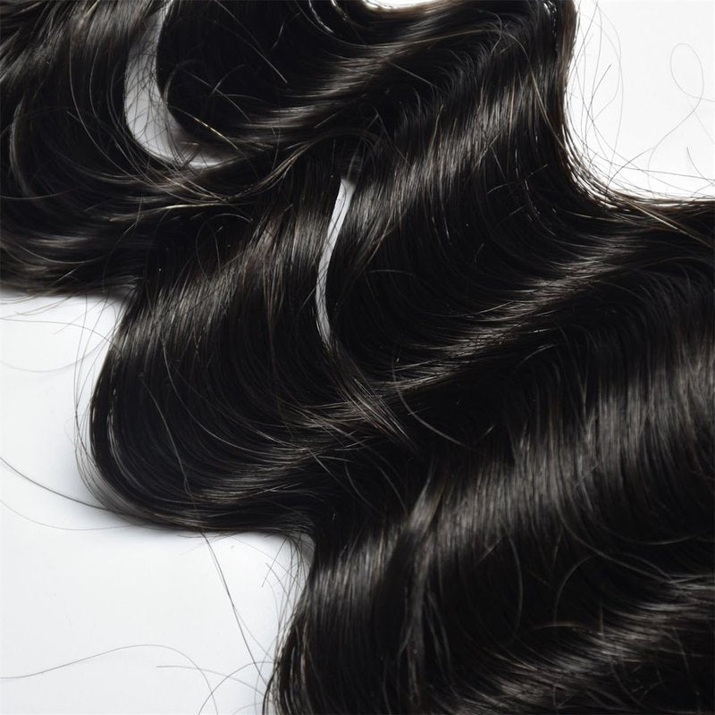 Brazilian Loose Deep 2x6 Lace Closure 100% Unprocessed Human Virgin Hair Pre Plucked Loose Deep Wave Pre-Plucked Hairline Frontal Closure Natural Black With Baby Hair (16inch, 2x6 loose deep closure)