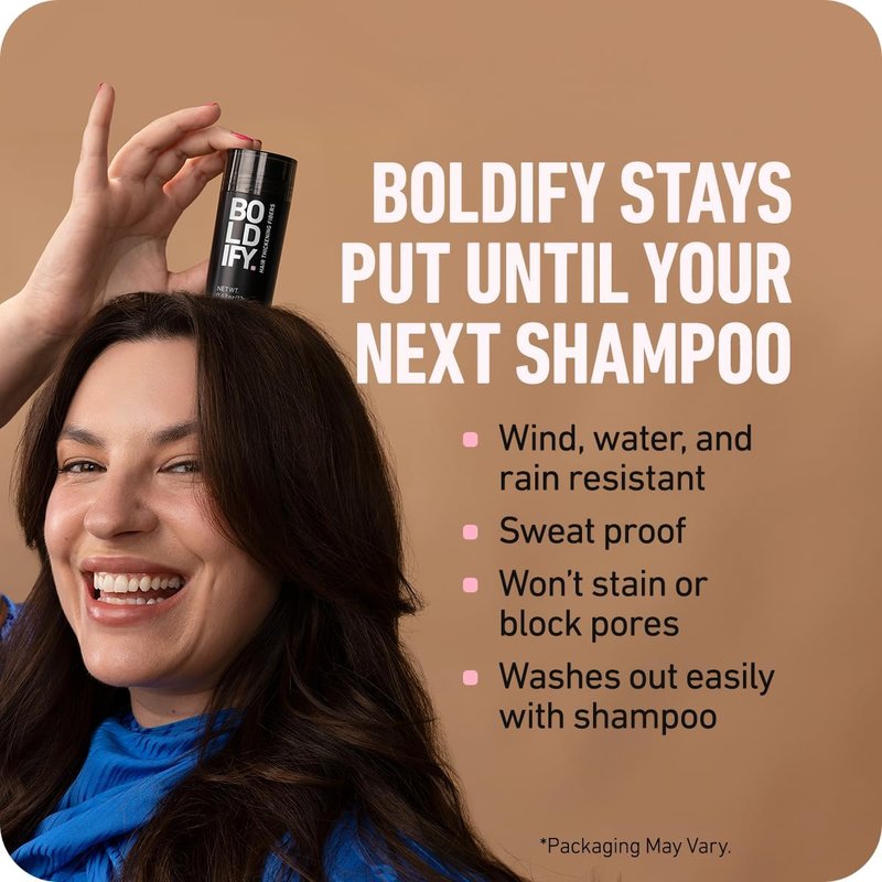 BOLDIFY Hair Fibers - Fill In Thinning and Fine Hair for an Instantly Fuller, Thicker Look - 14 Shades for Women & Men