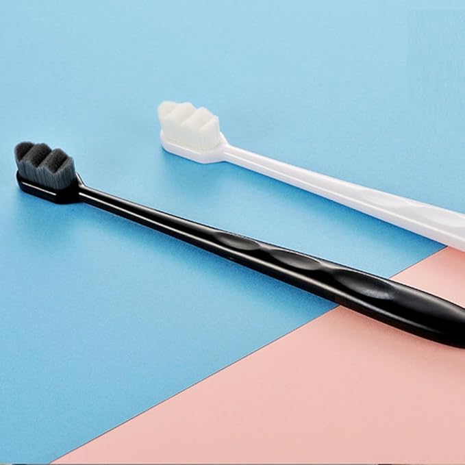Vaguelly Soft Micro-Nano Toothbrushes 4Pcs Set with Flat and Wave Heads, Ultra Soft Bristles Oral Cleaning Brush for Adults and Maternal Care, Household Portable Oral Care Tool for