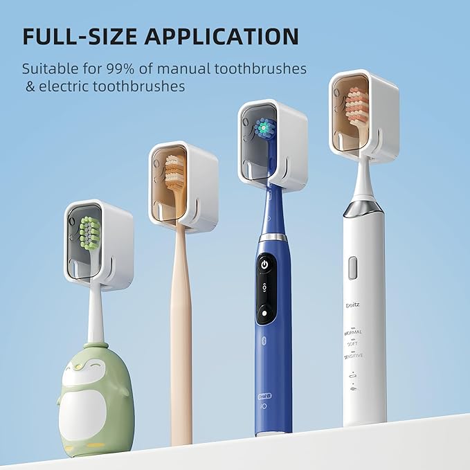 Travel Toothbrush Head Cover 2PCS, Electric Toothbrush Covers Caps, Ventilated Toothbrush Protectors Caps for Travel, Camping, Bathroom, Business, Grey and Brown