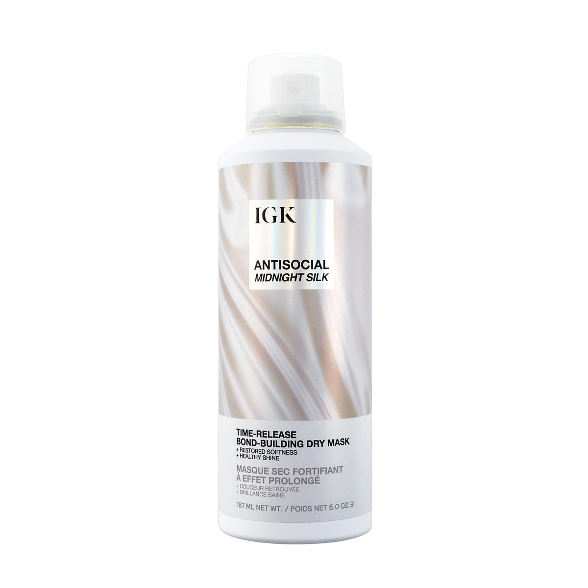 IGK Antisocial Midnight Silk Bond-Building Dry Hair Mask – No-Rinse Leave-In Treatment with Vegan Silk Protein – Limited Edition Design, 5 oz