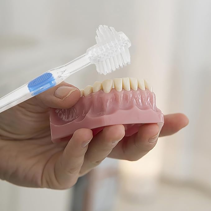 8pcs Soft Denture Toothbrush: Small Double-Sided Brush for Partial Denture and Mouth Retainer Cleaning - Compact Dental Retainer Cleaning Tool for Elderly