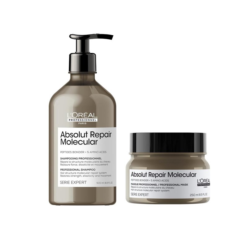 L'Oréal Professionnel Paris Absolut Repair Shampoo & Hair Mask Set - Repairs Damage & Adds Shine, Nourishing & Strengthening, For Dry & Damaged Hair