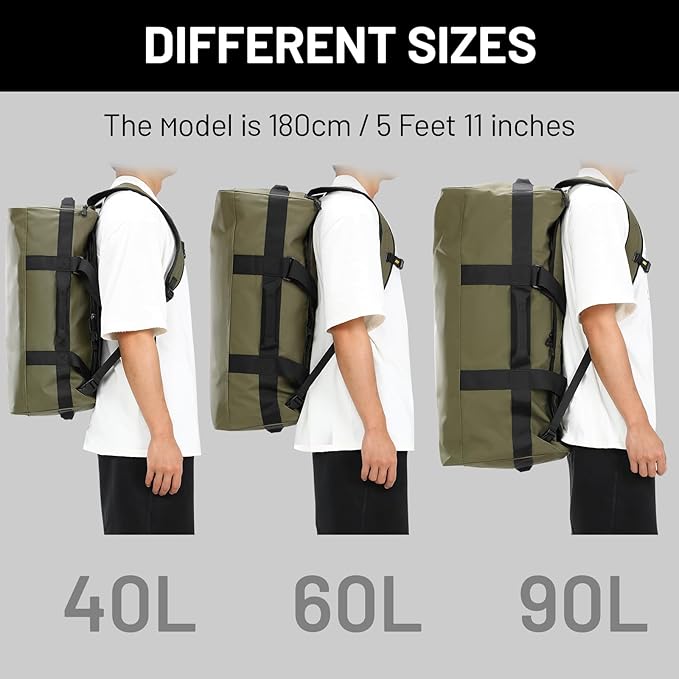 MIER Water Resistant Backpack Duffle Heavy Duty Convertible Duffle Bag with Backpack Straps for Gym, Sports, Travel