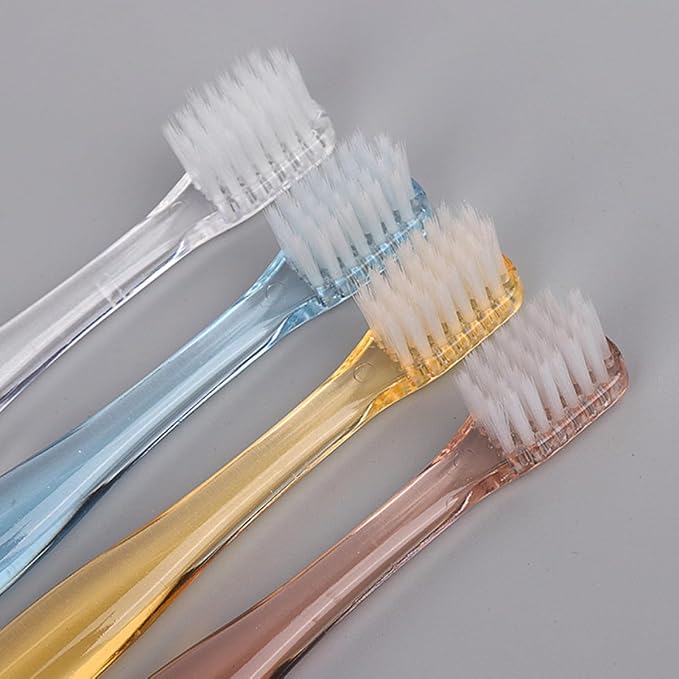 Superfine Soft Bristle Toothbrush Small Head 8pcs Crystal Manual Toothbrushes Bulk Pack for Adults Travel and Home Use