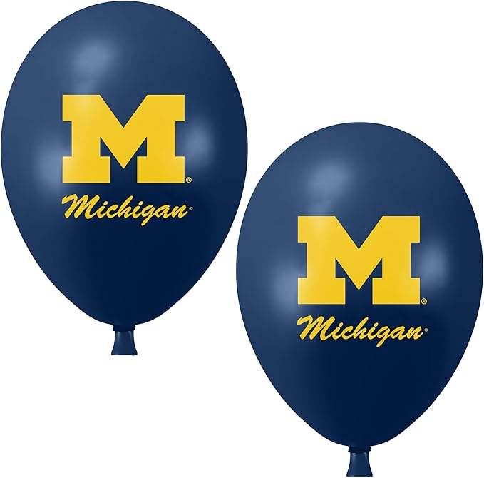 Michigan Wolverines Balloons 10 Pack 11" Official Licensed Logos, Helium Quality Latex Balloons, Perfect for College Football Team Celebration, Decorated Front and Back by Westrick