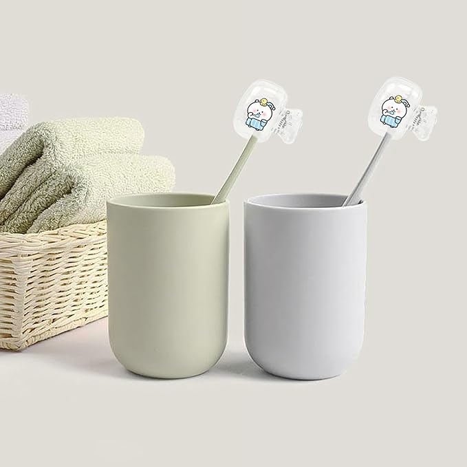 Upgrade Travel Toothbrush Head Covers Toothbrush Protector Cap Brush Pod Case Protective Portable Plastic Clip for Household Travel, Bathroom, School, Camping, Business (B, 4 Pack)