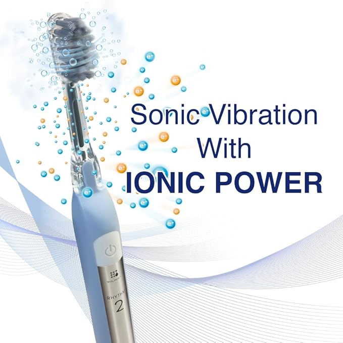 Soladey SoladeyRhythm2, Ionic Power Electric Toothbrush, Solar Panels and TiO2 Semiconductor (Ice Blue), Ready to use Ionic Toothbrush