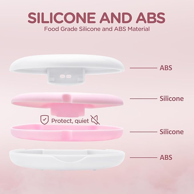 2 Pack Retainer Case Ultra-slim Aligner Case with Vent Holes Removable Inner Tray Silicone for Easy Cleaning (2Pack White Pink)