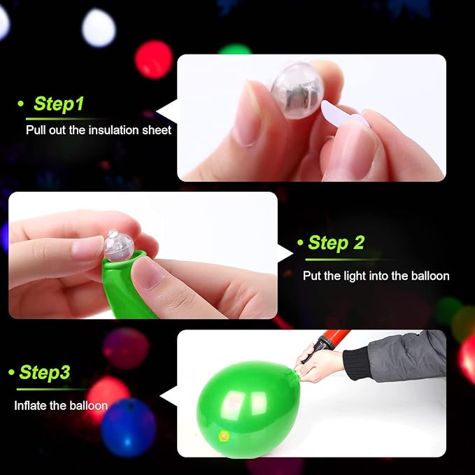 200pcs LED Green Balloon Lights, Round LED Mini Lights for Paper Lantern Balloon Birthday Party Event Indoor Outdoor Wedding Decoration Halloween Christmas Supplies