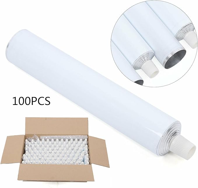 100Pcs Aluminum Empty Toothpaste Tubes Refillable Travel Toothpaste Tube with Needle Cap, 100ml Toothpaste Empty Tubes Bottom Opening Empty Tube Containers for DIY Filling of Daily Necessities