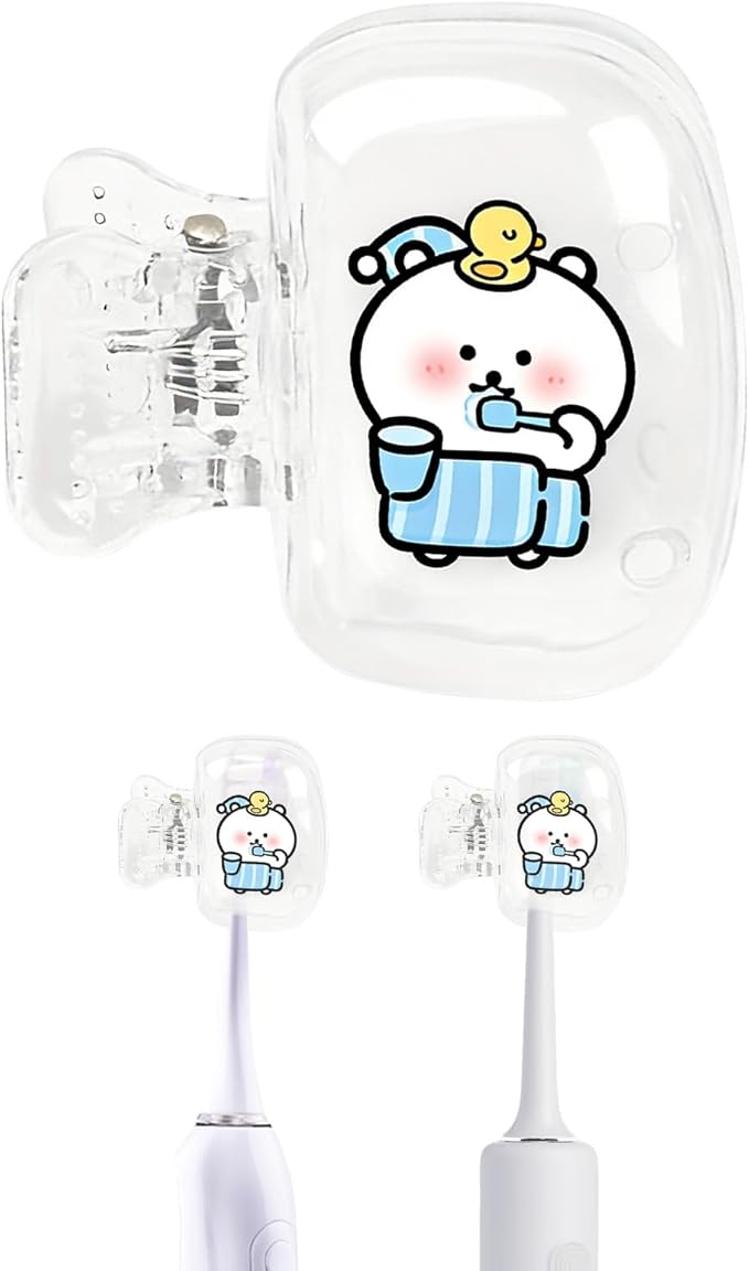 Upgrade Travel Toothbrush Head Covers Toothbrush Protector Cap Brush Pod Case Protective Portable Plastic Clip for Household Travel, Bathroom, School, Camping, Business (B, 2 Pack)