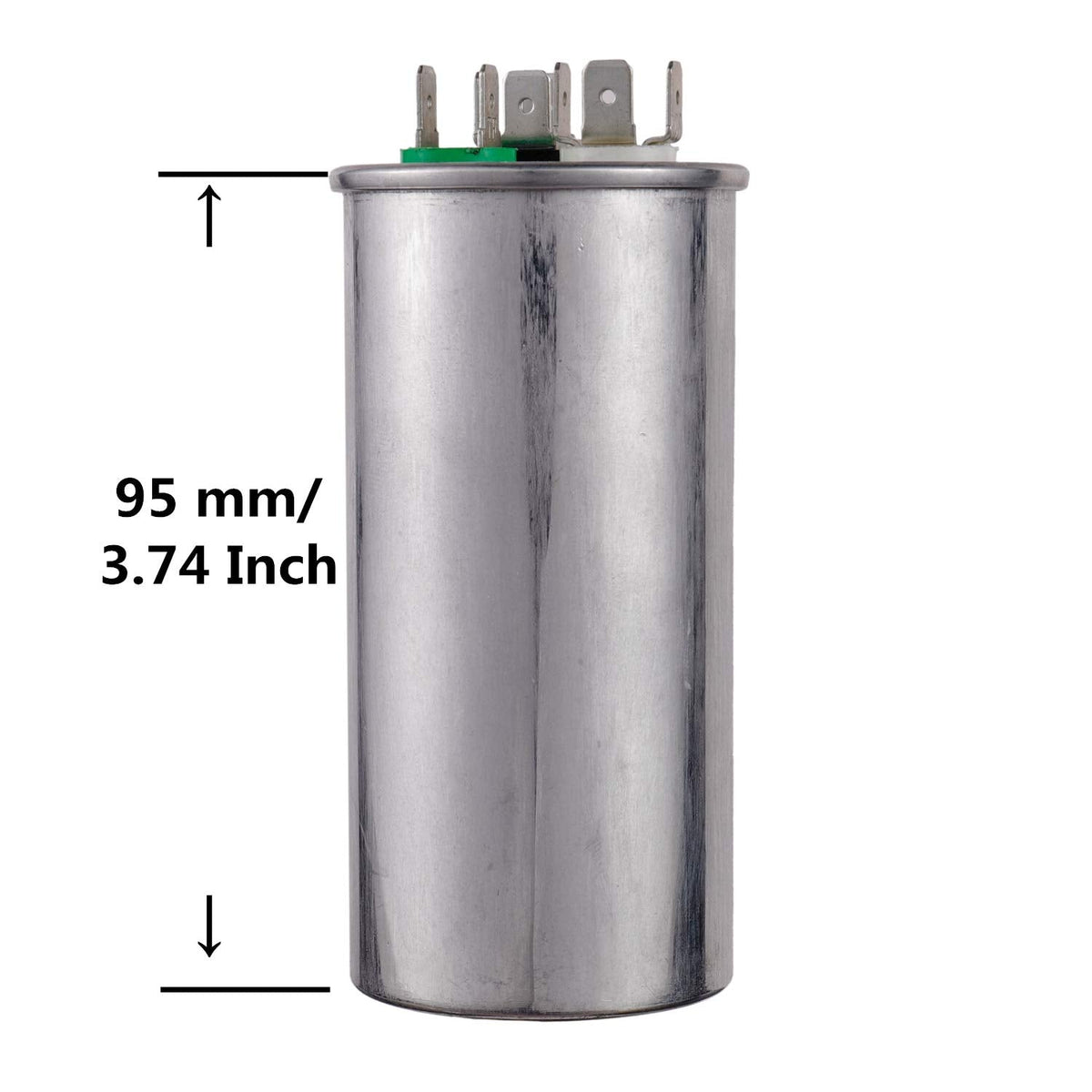 BOJACK 45+7.5 uF 45/7.5 MFD ±6% 370/440 V AC CBB65 Dual Run Circular Start Capacitor for AC Motor Run or Fan Start or Condenser Straight Cool or Heat Pump Air Conditioner