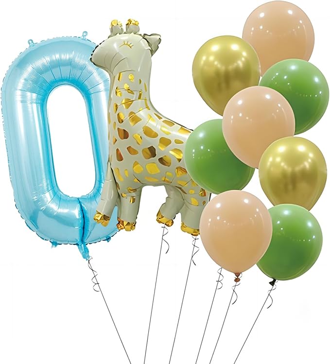 40 Inch light blue Number Balloons, Helium Mylar Foil Number Balloons for Birthdays, Number 0 Balloon for Party Decorations, Birthday Decorations, Boy Baby Shower