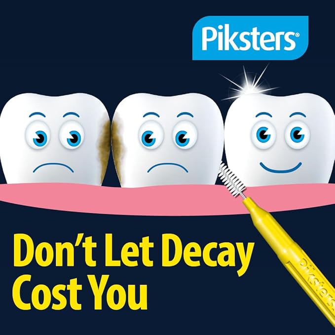 Piksters Interdental Brushes, 40 pk, Size 6, Interdental Tooth Brush for Larger Gaps, Gum Soft Bristles for Plaque Removal, Safe for Braces