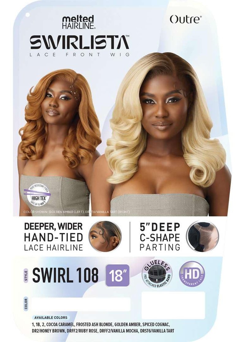 Outre Lace Front Wig - Melted Hairline - Swirlista - Swirl 108 (OFF BLACK 1B)