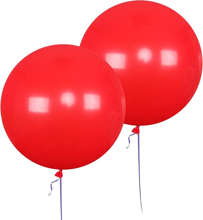 AZOWA 24 Inch Red Balloon 10 Large Latex Balloons for Party Wedding Birthday Baby Shower Decoration (Red, 10 Pcs)