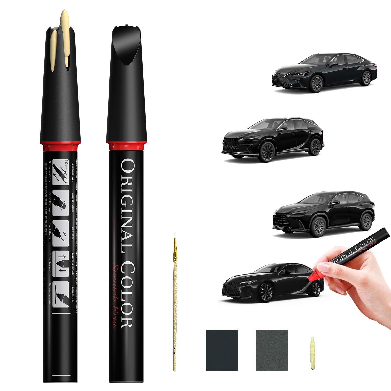 Carhoo 062 White Pearl Compatible With Lexus Exact Match Touch Up Paint Pen, Car Scratch Remover For Nicks And Chips Repair - 0.