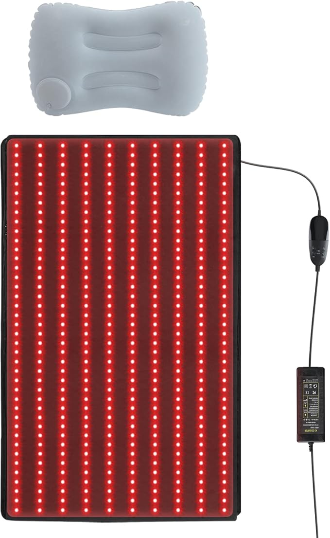 LOVTRAVEL LED 660nm Red Light Therapy Mat 38'' X 23.6'' 850nm Near Infrared Light Therapy Devices Large Pads for Whole Full Body Pain Relief