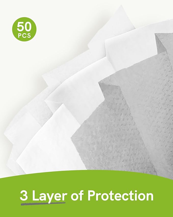 FriCARE Disposable Face Masks, 3-Ply ASTM Level 3 Medical Grade, FSA/HSA Eligible, Breathable & Comfortable for Allergy/Sun Protection, 50 Pack Gray