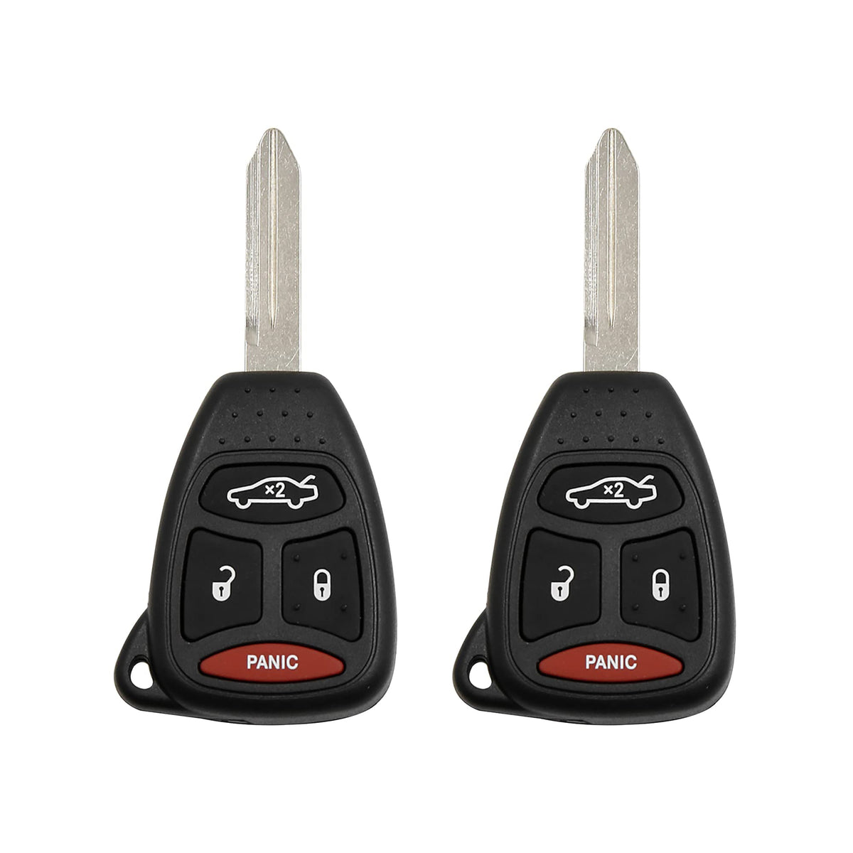 X AUTOHAUX 2pcs 4 Buttons Uncut Key Fob Keyless Entry Remote Control Key Case Shell for Chrysler for Dodge for Jeep Replacement
