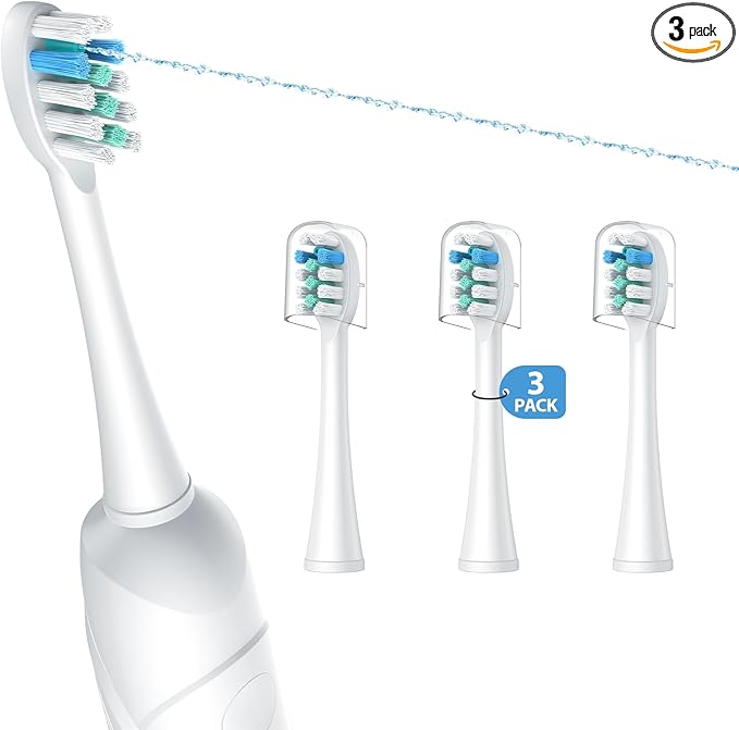 3 Pack Toothbrush Replacement Heads Compatible with WaterPik Sonic Fusion 2.0, FitMount Flossing Brush Head Fit for Water-Pic SF-01 SF-02 and 2.0 SF-03 SF-04