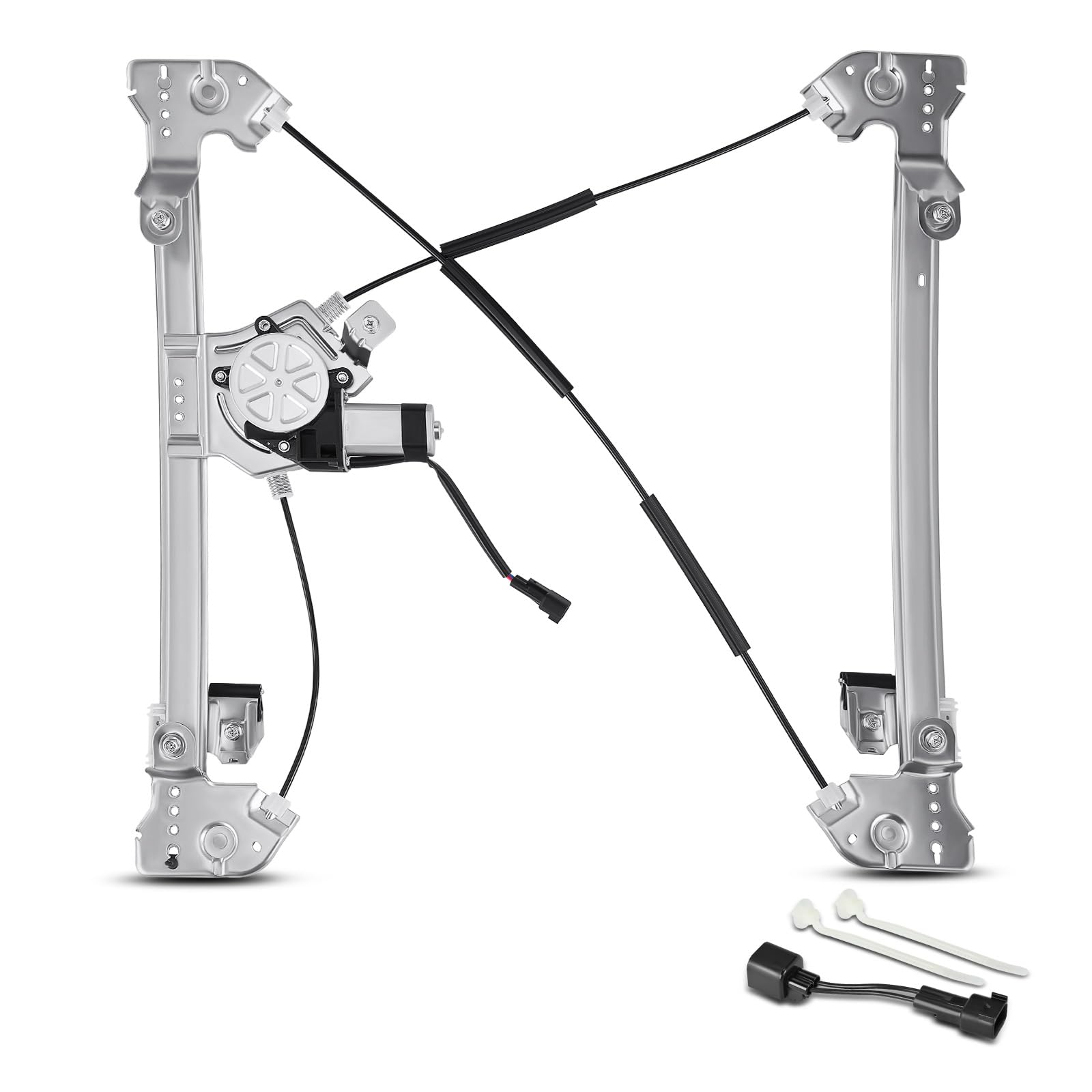 YHTAUTO Front Passenger Side Power Window Regulator With 2-Pin Motor Assembly for Ford F-150 2004-2008, Extended Cab