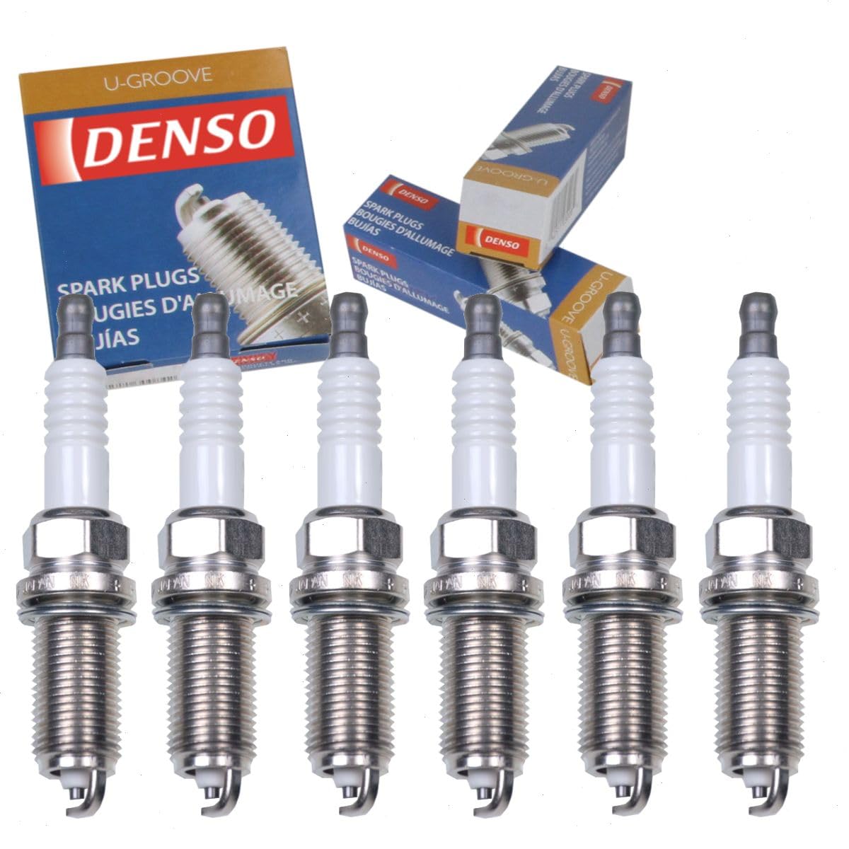6 pc DENSO Standard U-Groove Spark Plugs compatible with Toyota Tacoma 4.0L V6 2005-2015