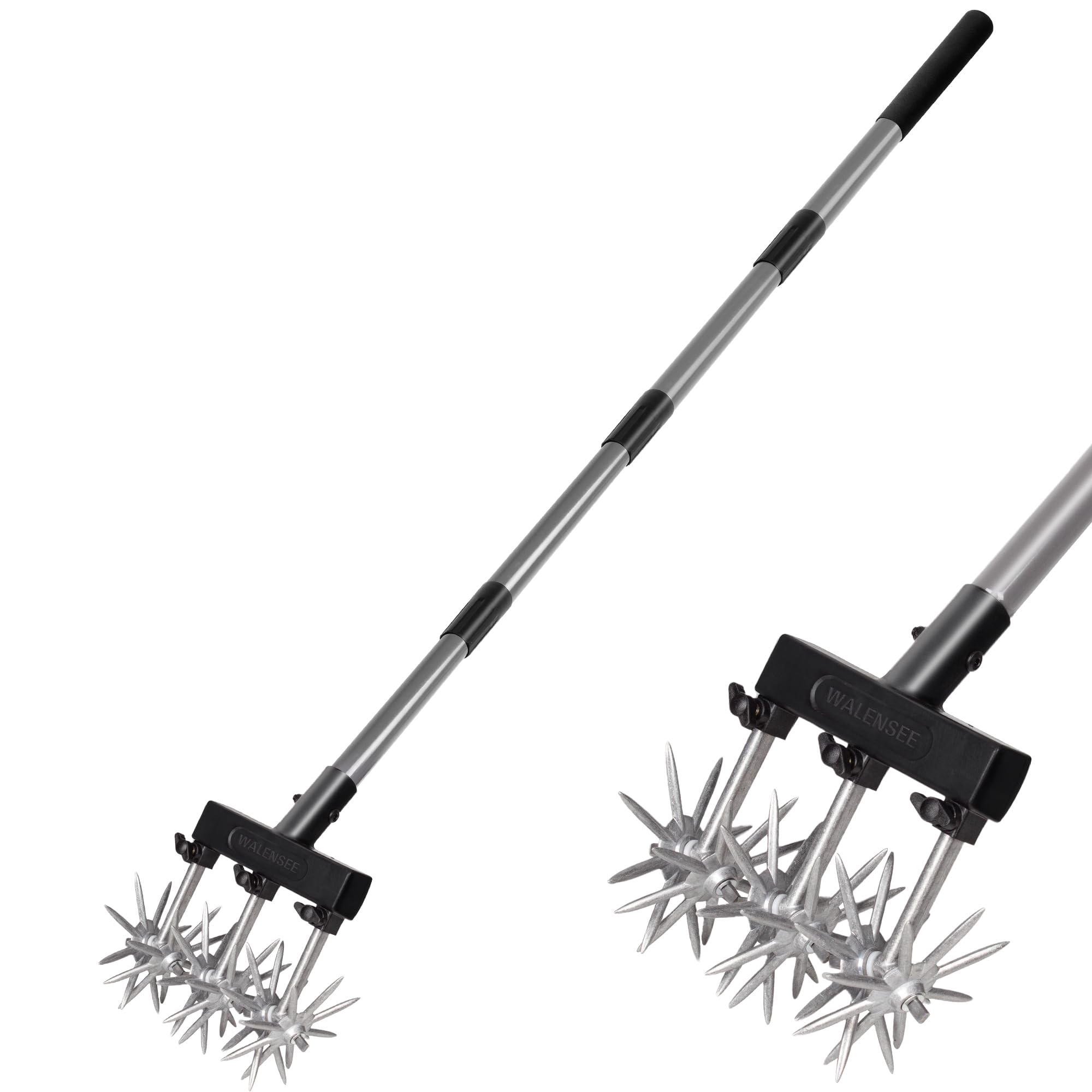 Walensee Rotary Cultivator, Hand Tiller for Soil Mixing or Reseeding