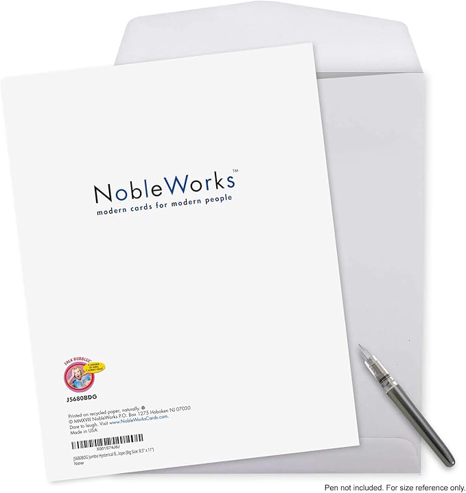 NobleWorks - 1 Jumbo Funny Birthday Greeting Card for Women w/Envelope (Large 8.5 x 11 Inch) - Large Old Ladies Vintage for Her, Personalized Adult Humor Bday Stationery - Stiff Joints J5680BDG